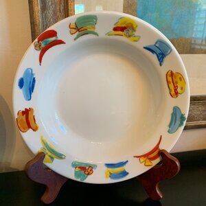 Fishs Eddy Dish Soup/Pasta Bowl  "People" Pattern Hats by Cynthia Rowley